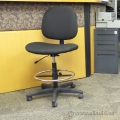 Black Height Adjustable Rolling Drafting Stool Chair w/o Arms